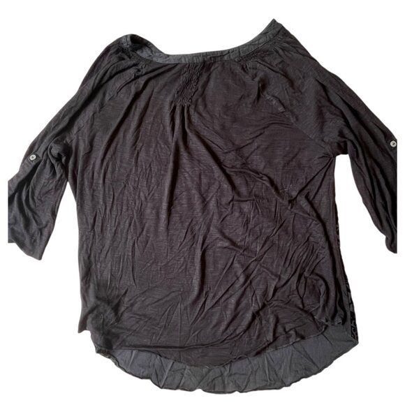 Nine West Crushed Velvet Tunic Top Womens Medium Black Whimsigoth Holiday Boho - Picture 6 of 11